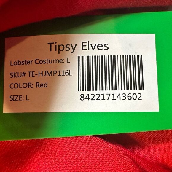 NWT Tipsy Elves Unisex Red Lobster Halloween Costume One Piece Jumpsuit Full Zip - Picture 11 of 11
